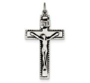 Sterling Silver Antiqued INRI Crucifix Pendant