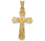 14k Polished Satin and D C Crucifix Pendant