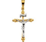 TWO TONE CRUCIFIX PENDANT