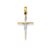 14k Two tone INRI Crucifix Pendant