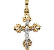 TWO TONE CRUCIFIX PENDANT