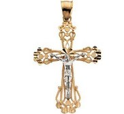 TWO TONE CRUCIFIX PENDANT