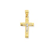 10k   Rhodium Small Crucifix Pendant