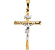 TWO TONE CRUCIFIX PENDANT