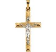 TWO TONE CRUCIFIX PENDANT