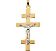 TWO TONE CRUCIFIX PENDANT