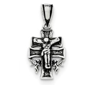 Sterling Silver Antiqued Mini INRI Crucifix Pendant