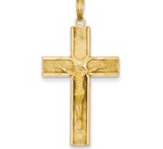 14k Satin Finish Crucifix Pendant