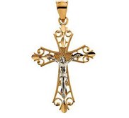 TWO TONE CRUCIFIX PENDANT