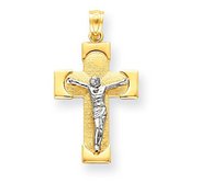 14k Two tone Gold Crucifix Charm