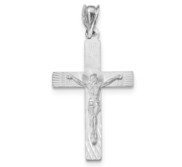 14k White Gold Crucifix Pendant