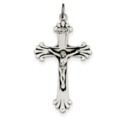 Sterling Silver Antiqued INRI Crucifix Pendant