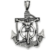 Sterling Silver Antiqued Mariner Cross Pendant