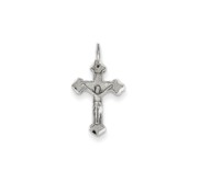 14k White Gold Diamond cut Crucifix Charm