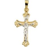 TWO TONE CRUCIFIX PENDANT