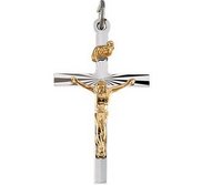 TWO TONE CRUCIFIX PENDANT