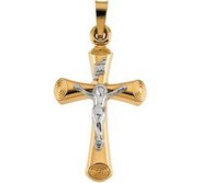 TWO TONE CRUCIFIX PENDANT