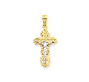 10k   Rhodium Crucifix Pendant