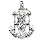 Sterling Silver Gold Mariner s Cross Pendant