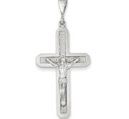 14k White Gold Crucifix Pendant