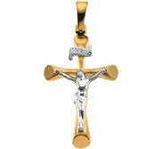 TWO TONE CRUCIFIX PENDANT