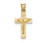 14k Polished Satin and D C Crucifix Pendant