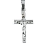 14K White Gold CRUCIFIX PENDANT