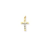 14k Two tone INRI Crucifix Pendant