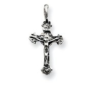 Sterling Silver Antiqued INRI Crucifix Pendant