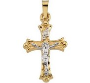 TWO TONE CRUCIFIX PENDANT