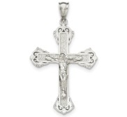 Sterling Silver Polished INRI Crucifix Pendant