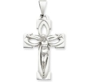 14k White Gold Crucifix Pendant