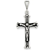 Sterling Silver Antiqued Crucifix Charm