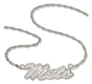 New York Mets Name Plate Necklace W  Chain