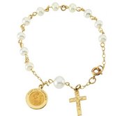 FIRST HOLY COMMUNION WITH PEARLS ROSARY BRACELET