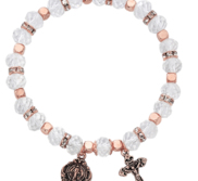 Stretch Copper Crystal Rosary Bracelet