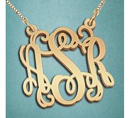 Round Monogram Vine 3 Letter Cut Out Pendant