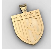 Patriotic Shield Monogram 3 Letter Block Deep Engrave Pendant