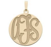 Monogram Pendant or Charm Deeply Etched