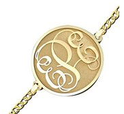 Circle Vine Script Monogram Bracelet