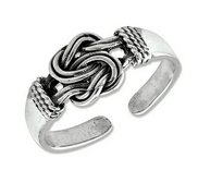 Sterling Silver Antiqued Love Knot Toe Ring