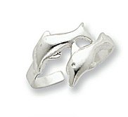 Sterling Silver Dolphin Toe Ring