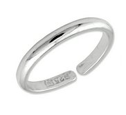 Sterling Silver Plain High Polished Toe Ring