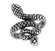 Sterling Silver Antiqued Snake Toe Ring