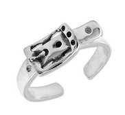 Sterling Silver Antiqued Buckle Toe Ring