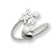 14k White Gold Cupid Toe Ring