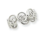 14k White Gold Swirl Toe Ring