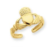 14k Yellow Gold Claddagh Toe Ring