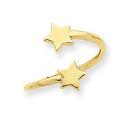 14k Yellow Gold Star Toe Ring