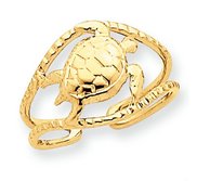 14k Yellow Gold Turtle Toe Ring